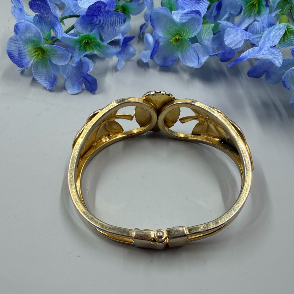 Genuine Abalone Shell Vintage Bangle Bracelet - Picture 6 of 7